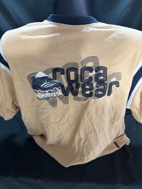 Rocowear Graphic Tee with Navy Trim-size large-retro Y2K-#565